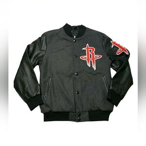 NEW Houston Rockets NBA Wool Button Down Mens Medium Varsity Bomber Jacket
